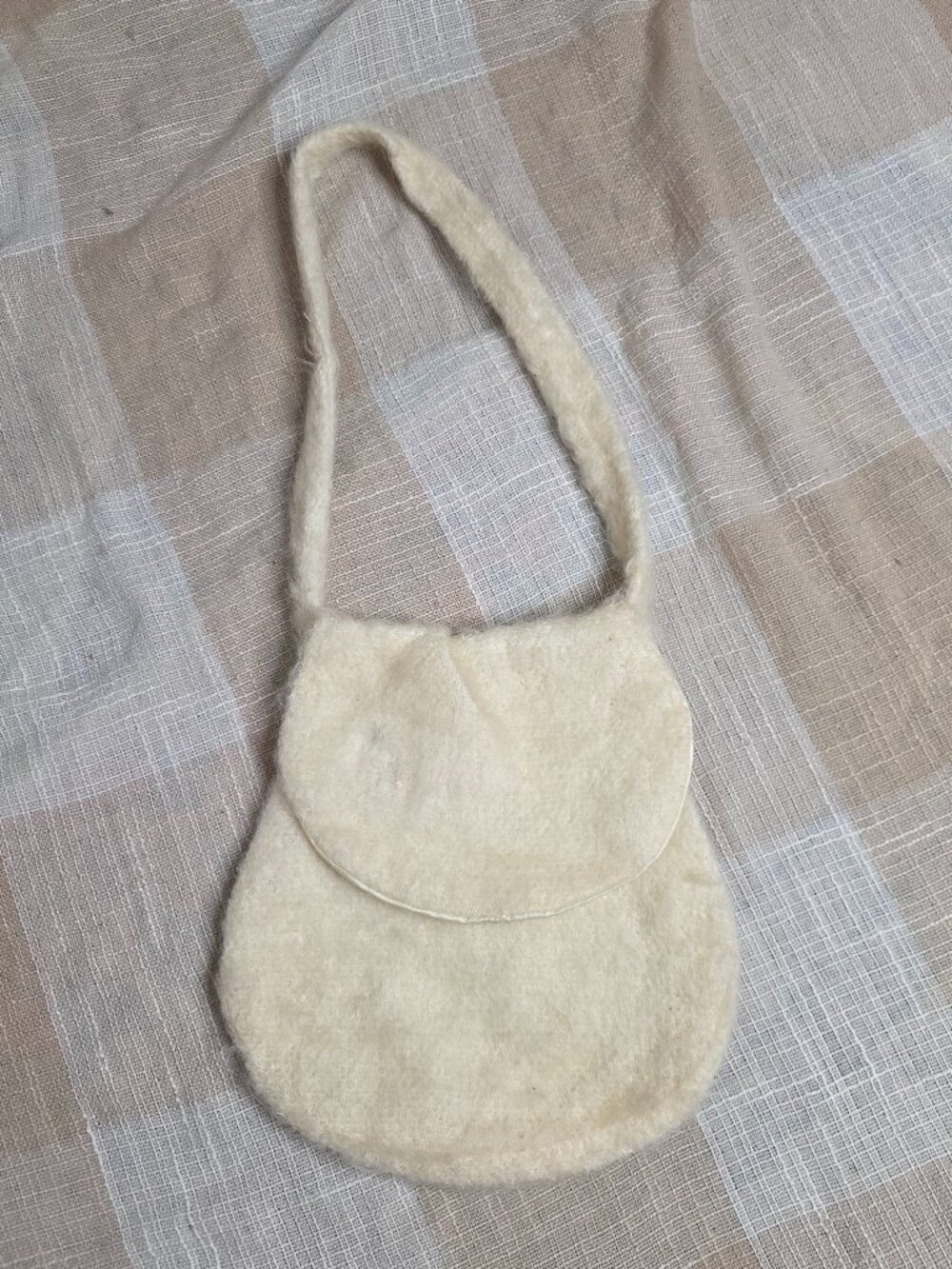 True Vintage 50's Granniecore Operacore Coastal Preppy Twee Cream Wool Handbag